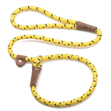 Mendota Pet Slip Leash  Dog Lead and Collar Combo  Made in The USA  Hi Viz Yellow 12 in x 6 ft  for Large Breeds