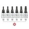 Powerbuilt 6 Pc 14 in Drive Torx Bit Socket Set T10 to T30  640049