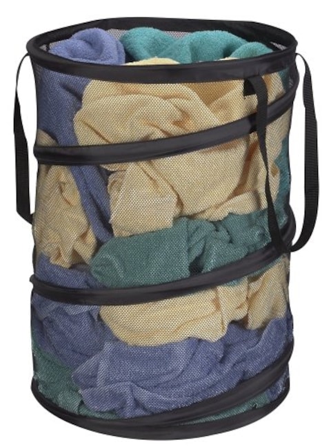 Household Essentials 2026 PopUp Collapsible Mesh Laundry Hamper  Black 25 H