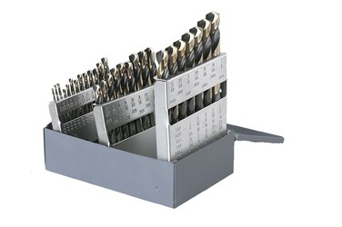 CLELINE C18125 Style 1878 High Speed Steel 135 HeavyDuty Jobber Length Drill Set Black and Gold Finish 116  12 Size 29 Pieces