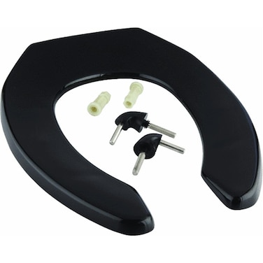BEMIS 1955CT 047 Commercial Heavy Duty Open Front Toilet Seat will Never Loosen  Reduce Callbacks ELONGATED Plastic Black