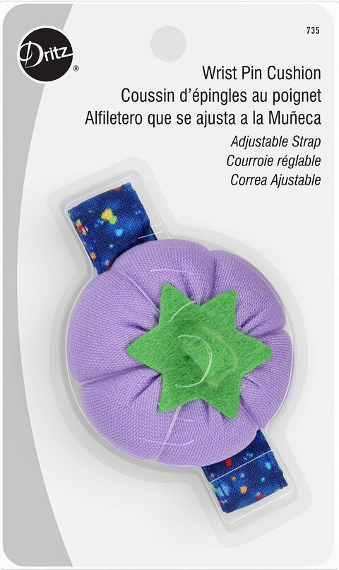 Dritz Wrist Tomato Adjustable Strap Assorted Colors Pink Purple  Teal One Size Fits All 1 Count Pin Cushion