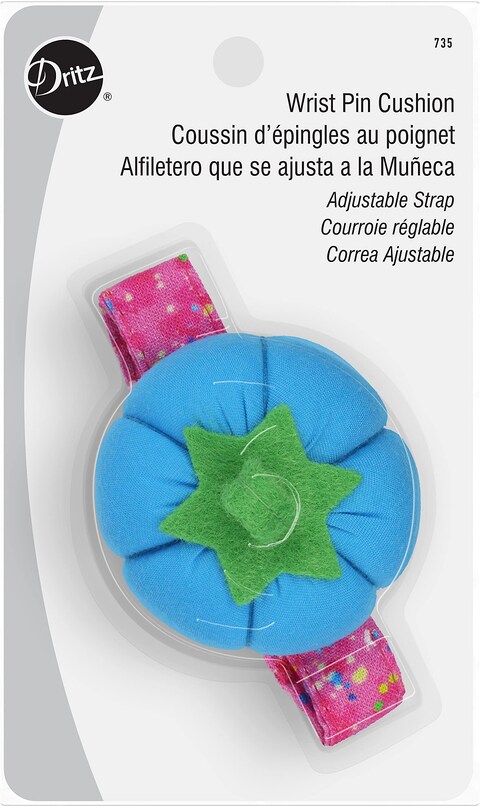 Dritz Wrist Tomato Adjustable Strap Assorted Colors Pink Purple  Teal One Size Fits All 1 Count Pin Cushion