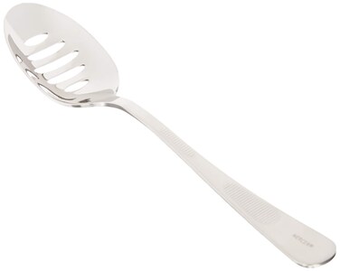Mercer Culinary 188 Stainless Steel Plating Spoon with Slotted Bowl 778 InchSilver
