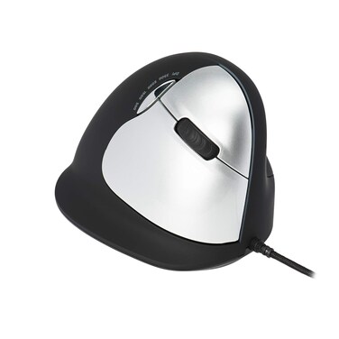 RGo HE Vertical Ergonomic Mouse Large Right Hand Wired with USB Cable 5003500 DPI Prevents Tennis ElbowMouse Arm RSI 5 Buttons  Compatible WindowsMacAndroidLinux BlackSilver