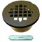 Westbrass D206B12 2 NoCaulk Brass Compression Shower Drain with 414 Round Grid Cover 1Pack Antique Bronze