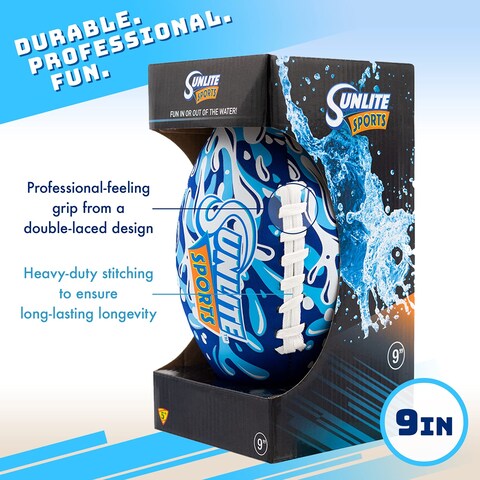 Sunlite Sports Waterproof Football Outdoor Play For Pool Beach Lake Park Water Toy For Kids Children Teens Adults Family Fun