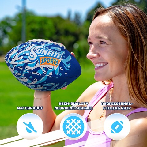 Sunlite Sports Waterproof Football Outdoor Play For Pool Beach Lake Park Water Toy For Kids Children Teens Adults Family Fun