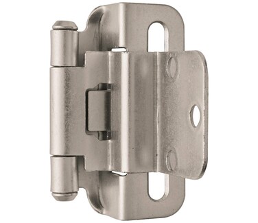 Amerock  Cabinet Hinge  38 inch 10 mm Inset Hinge  Satin Nickel  2 Pack  SelfClosing Hinge  Partial Wrap Hinge  Cabinet Door Hinge