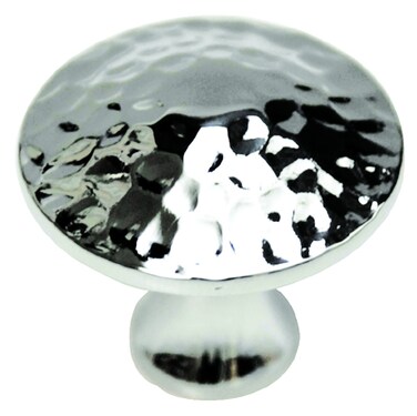 Hickory Hardware P2170CH Craftsman Collection Round Hammered Knob Chrome 114 Inch Diameter