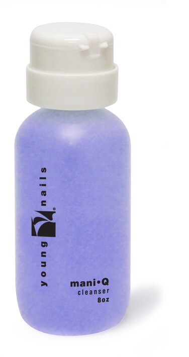 Young Nails Mani Q Gel Nail Cleanser  Nail Surface Cleanser for Gel Polish Sticky Gel Residue Remover AfterCuring Gel Polish Cleanser 8 fl oz