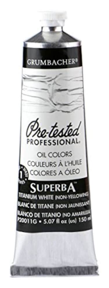 Grumbacher PreTested Oil Paint 150ml507 oz Superba White P20011G