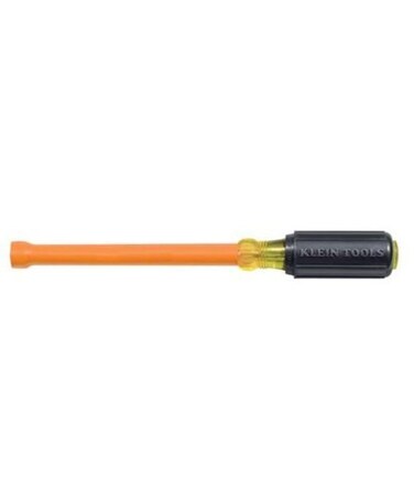 Klein Tools 64614INS Insulated 14Inch Nut Driver Made in USA 6Inch Hollow Shaft and Cushion Grip Handle