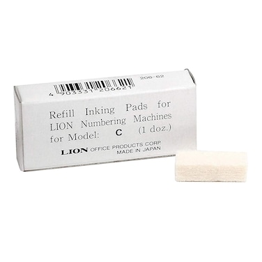 Lion Replacement Ink Pad for C Model Automatic Numbering Machines 12 PadsBox 1 Box PADC