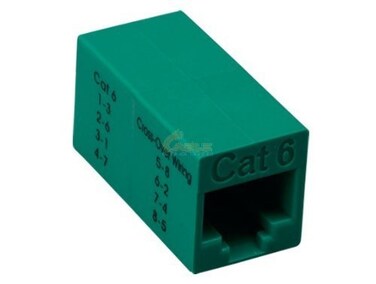 Cablelera Inline Coupler Crossover Cat6 RJ45 Female to RJ45 Female Green Color ZNWN3066XV