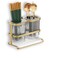 FEIJSQIU Kitchen Utensil Holder Gold Utensil Holder with 2 Compartments for Utensil Organizer and Cooking Tools Storage Utensil Caddy has Tray at Bottom for Easy Drainage Apartment Essentials