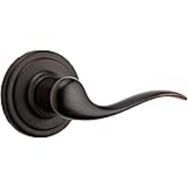 Kwikset Tustin Interior Passage Door Handle Lever For Closet and Hallway Doors Reversible NonLocking Handle Lever Venetian Bronze with Microban Protection