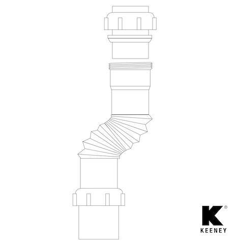 Plumb Pak PP8125 Flex N Fix Extension Tube 9 x 114 Inlet 114 x 9 White