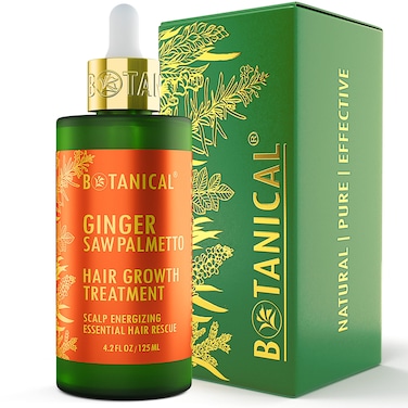 Botanical Scalp Energizing Ginger Saw Palmetto Treatment for Hair Loss and Thinning with Biotin  PreShampoo Hair Thickening Oil for Women  Men 42 Fl Oz