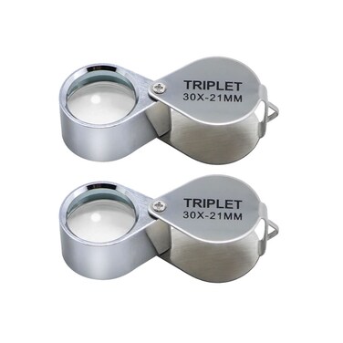 2 Pcs Mini 30X 21mm Jeweler Jewelers Jewelry Loupe Magnifier