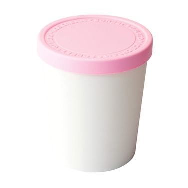 Tovolo Sweet Treat Reusable Ice Cream Container for Homemade Ice Cream Pink  1 Quart Stackable Storage Tubs with Silicone Lids for Freezer  BPAFree  DishwasherSafe