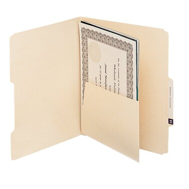 Smead Manila SelfAdhesive Folder Divider with Pockets Letter Size Manila 25 per Pack 68030