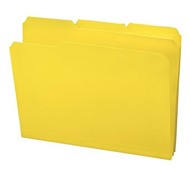 Smead Poly File Folder 13Cut Tab Letter Size Yellow 24 Per Box 10504