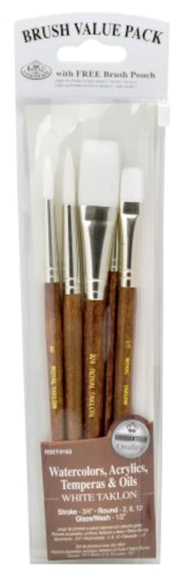 Royal Brush White Taklon Brush Set 5Pack
