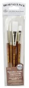 Royal Brush White Taklon Brush Set 5Pack
