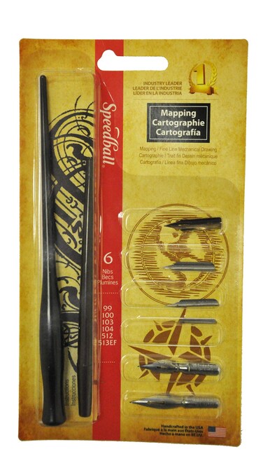 Speedball Mapping Pen Set  2 Penholders w 6 Pen Points