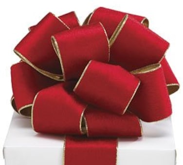 Burton  Burton Red Velvet Wired Classic Traditional Wide Craft Ribbon with Metallic Gold Edges for Bow Creations Weddings Holidays Christmas Decoration  RedGold 25 x 20yds