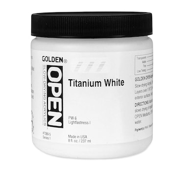 Golden OPEN Acrylic Color  8 oz Jar  Titanium White