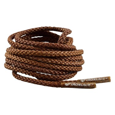 IRONLACE Unbreakable Round Bootlaces  Indestructible Waterproof  Fire Resistant Boot  Shoe Laces 1500Pound Breaking StrengthPair Brown 54Inch 32mm Diameter 1Pair