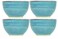 Royal Norfolk Turquoise Swirl Stoneware Bowls  5 12 Set of 4