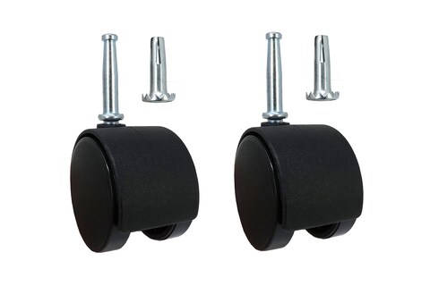 Shepherd Hardware 9418 2Inch Office Chair Caster Twin Wheel 516Inch Stem Diameter 75lb Load Capacity Black 2 Count Pack of 1