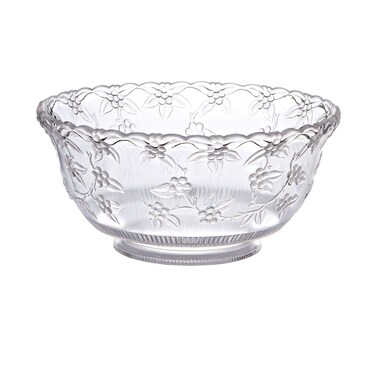Crystalware Clear Plastic Small Punch Bowl 8 qt 1 Pc  Classic Design Perfect Party Essential for Entertaining Holidays  Celebrations