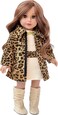 Fashion Girl  3 Piece 18 inch Doll Outfit  Cheetah Coat Ivory Dress and Ivory Boots  Doll Not Included