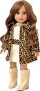Fashion Girl  3 Piece 18 inch Doll Outfit  Cheetah Coat Ivory Dress and Ivory Boots  Doll Not Included