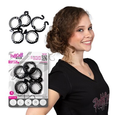 PuffCuff Micro 15 Hair Clamps For All Natural Thick Curly Kinky Textured Locs or Braided Hair  Painless DamageFree Styling Tool Black 5 Pieces