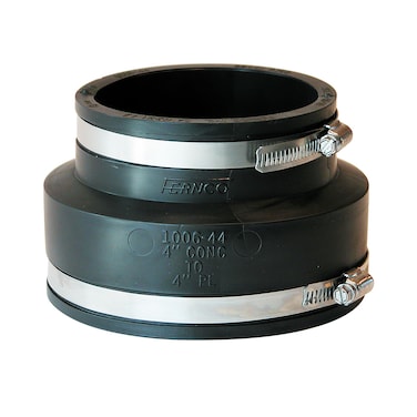 Fernco P100644 Flexible PVC Pipe Coupling for Concrete to Cast Iron Plastic or Steel Plumbing Connections