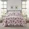 Laura Ashley  King Quilt Set Reversible Cotton Bedding with Matching Shams Lightweight Home Decor for All Seasons Lidia Pink King