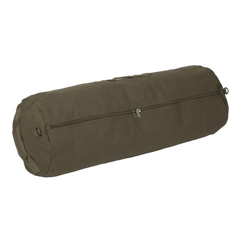 Stansport Zippered Canvas Deluxe Duffel Bag  OD Green 1236