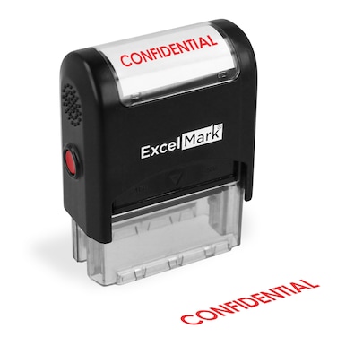 Confidential Self Inking Rubber Stamp  Red Ink