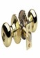 Master Lock BCO0303 Biscuit Door Knob with Lock Polished Brass