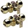 Master Lock Keyed Entry Door Lock Ball Style Knob Polished Brass BAO0103T Pack of 2Keyed Alike