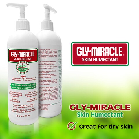 GLY MIRACLE Moisturizing Body Cream for Extremely Dry Skin NonGreasy Skin Humectant for Hands Body  Feet Body Lotion for Extremely Dry Skin NonOily Fragrance Free with Pure Glycerin 16 Ounce