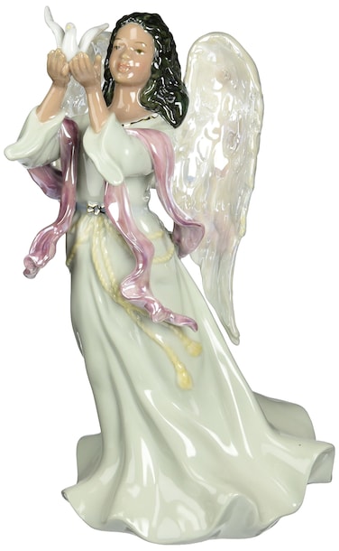Cosmos 96571 Fine Porcelain African American Angel Musical Figurine 918Inch  Green