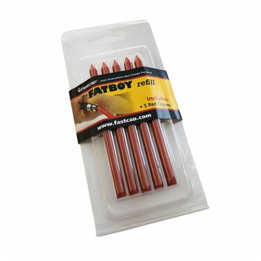 FastCap Fatboy Red Crayon Refills for Mechanical Pencil  Perfect for Architecture Supplies and Construction Tools for Home Improvement  5Pack  08881
