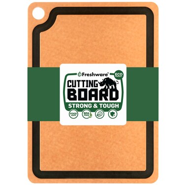 Cutting Board for Kitchen Dishwasher Safe Wood Cutting Board Premium Wood Fiber Juice Grooves NonPorous Reversible Extra Large 173 x 128inch Natural Slate