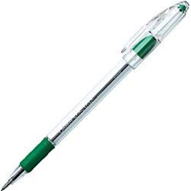 Pentel RSVP Ballpoint Pen 07mm Fine Tip Green Ink Box of 12 BK90D